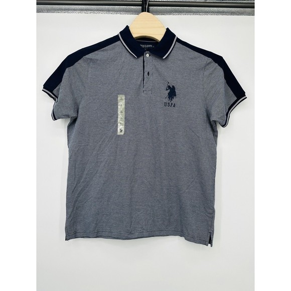 U.S.‎ Polo Assn. Since 1890 Big Pony  Navy/ gray new  Short sleeve. NEW!!! L - Picture 1 of 11